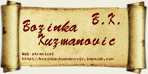 Božinka Kuzmanović vizit kartica